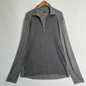 Icebreaker Mens XL Bodyfit 260 Merino Wool Shirt Quarter Zip Base Layer Sporty
